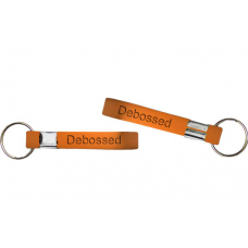 13mm debossed orange wristband keychain